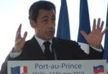 Arrivée ce matin en Haïti du président français Nicolas Sarkozy