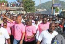 Visite du président Martelly dans la commune de Gros Morne